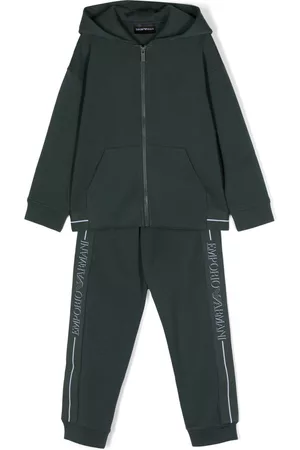 Emporio Armani Sports Hoodies - Logo-tape hooded tracksuit - Green