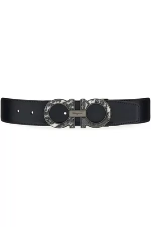 Salvatore Ferragamo Men Belts - Gancini leather belt - Black