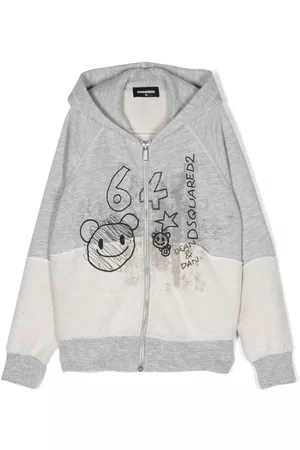 Dsquared2 Graphic-print zip-up hoodie - Grey