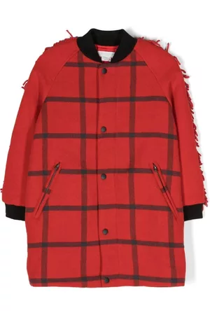 Stella McCartney Coats - Checked single-breasted coat - Red
