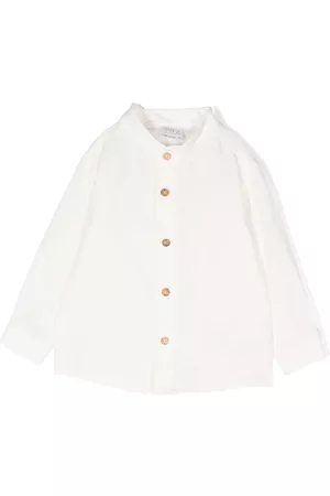 PAZ RODRIGUEZ Button-up collarless shirt - White