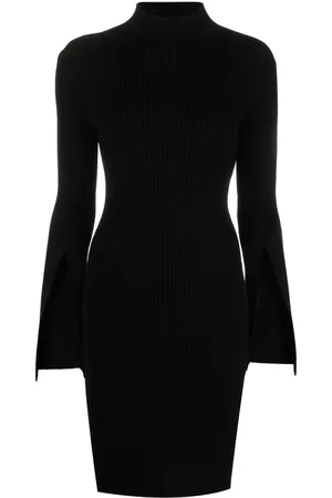 There Was One Women Casual Dresses - Mock-neck ribbed dress - Black