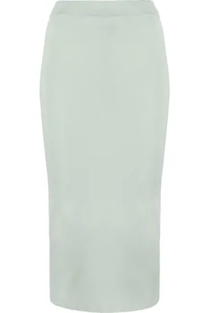 There Was One Knitted pencil midi skirt