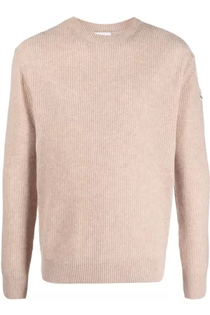 Moncler Men Long sleeved Shirts - Long-sleeve knitted jumper - Neutrals
