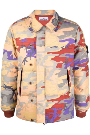 Stone Island Men Puffer Jackets - Camouflage padded jacket - Orange