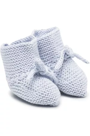 PATACHOU Boys Bow Ties - Bow-detail knitted pre-walkers - Blue