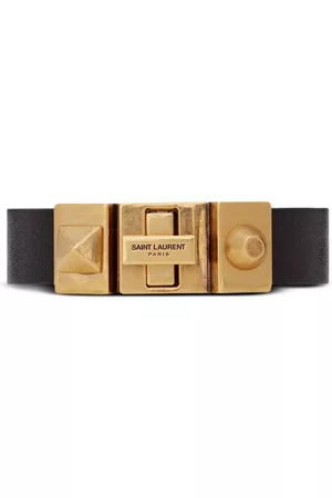 Saint Laurent Men Cuff Bracelets - Leather-cuff bracelet - Black