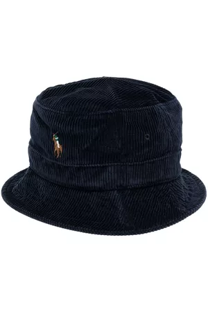 Ralph Lauren Men Hats - Embroidered-logo corduroy fedora hat - Blue
