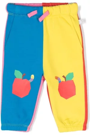 Stella McCartney Tracksuits - Colour-block apple-print joggers - Yellow