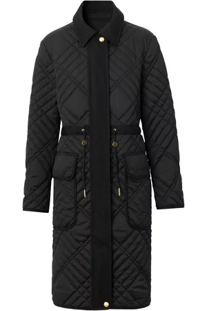 Burberry Women Coats - Quilted single-breasted coat - Black