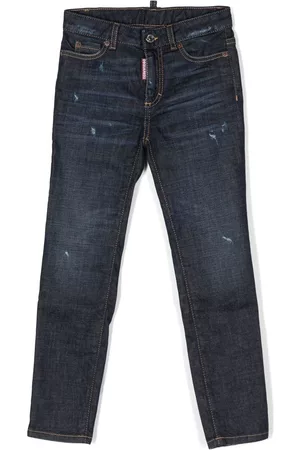 Dsquared2 Distressed-detail slim-cut jeans - Blue