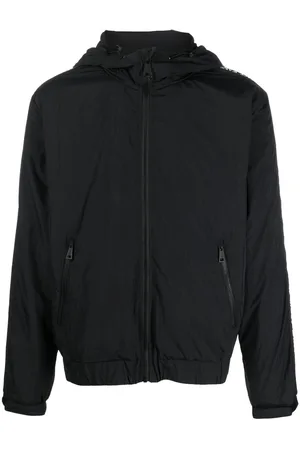 VERSACE Logo-tape hooded jacket