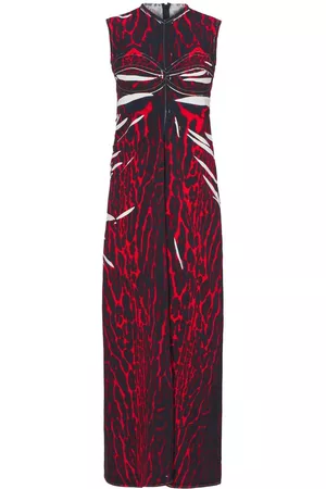 Proenza Schouler Women Printed Dresses - Abstract-print ruched dress - Red