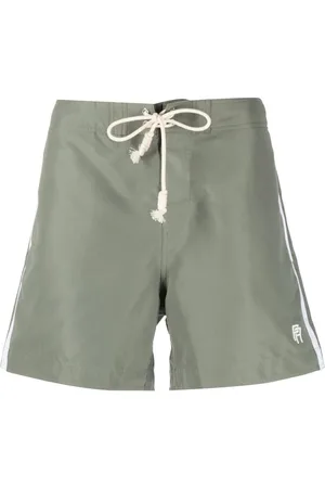 Palm Angels Logo-embroidered side stripe swim shorts