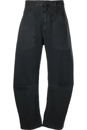 NILI LOTAN Curved-leg denim jeans