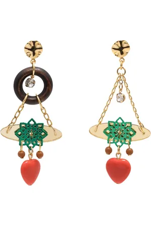 AMIR SLAMA Heart-charm chandelier earrings