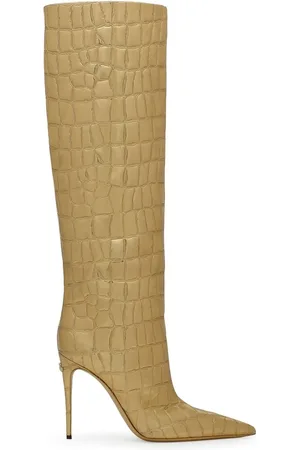 Dolce & Gabbana Metallic croc-effect knee boots