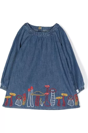 Stella McCartney Girls Casual Dresses - Embroidered-design denim jacker - Blue