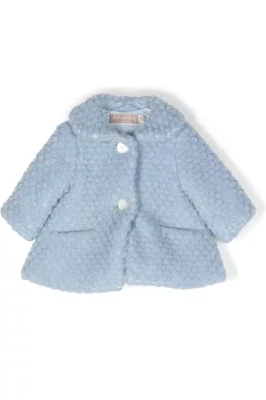 LA STUPENDERIA Coats - Button-front knitted coat - Blue