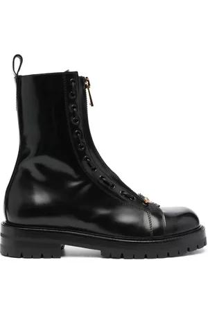VERSACE Men Boots - Zip-up leather boots - Black