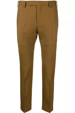 PT Torino Men Formal Pants - Tailored slim-cut trousers - Brown