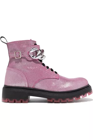 MONNALISA Ankle Boots - Glitter lace-up ankle boots - Pink