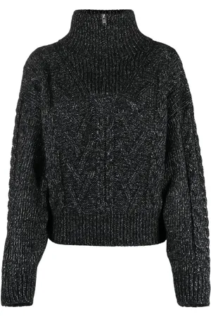 Ganni High-neck ribbed-knit jumper