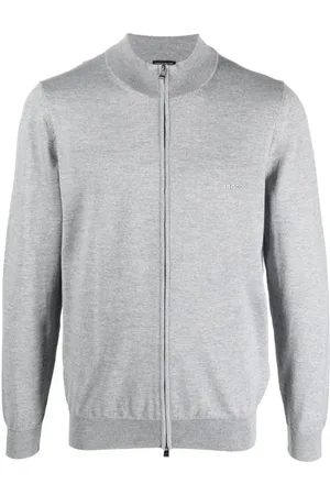 HUGO BOSS Fine-knit zip-up cardigan