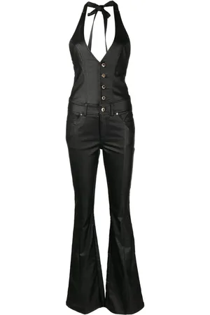Retrofete Cynthia button-down halterneck jumpsuit