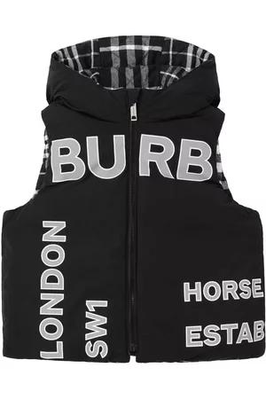 Burberry Boys Puffer Jackets - Horseferry padded gilet - Black