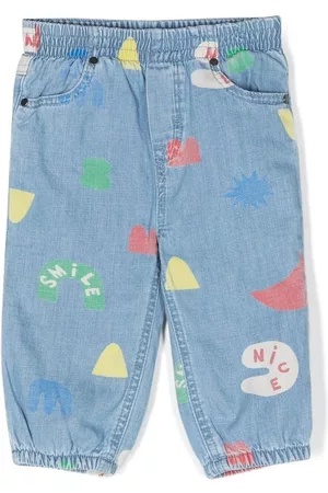 Stella McCartney Jeans - Graphic-print tapered jeans - Blue