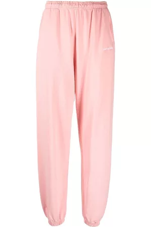 Sporty & Rich Sweatpants - Logo-embroidered cotton track pants - Pink