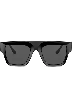 VERSACE Logo-embossed square-frame sunglasses - Black