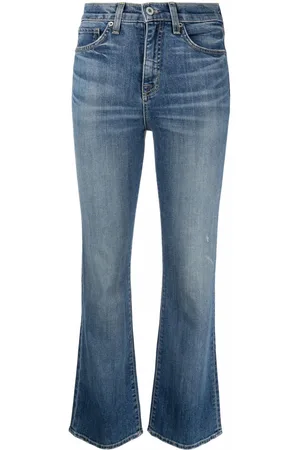 NILI LOTAN High-rise bootcut bleach-effect jeans