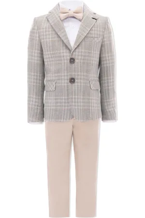 M. Moustache Plaid peak-lapel suit