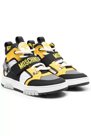Moschino Boys High Top Sneakers - Logo-print high-top sneakers - Black
