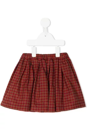 Familiar Girls Printed Skirts - Elasticated-waist check-print skirt - Red