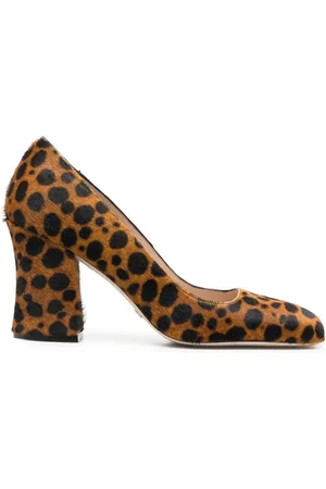 Stuart Weitzman Curveblock leopard-print pumps