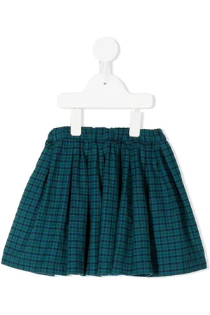Familiar Girls Printed Skirts - Elasticated-waist check-print skirt - Blue
