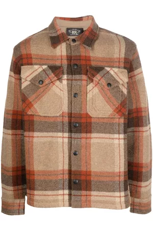 Ralph Lauren Men Plaid Shirts - Plaid check pattern shirt - Brown