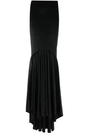 Atu Body Couture High-waisted fishtail maxi velvet skirt