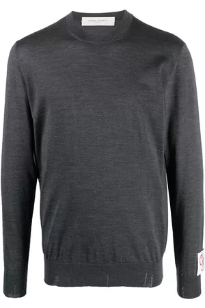 Golden Goose Sweatshirts - Ribbed-knit crew neck sweatshirt - Grey