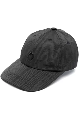 Marine Serre Caps - Embroidered moire baseball cap - Black