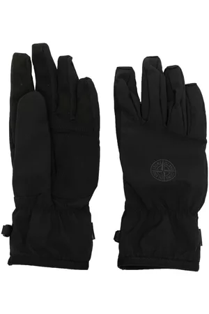 Stone Island Men Gloves - Logo-embroidered gloves - Black