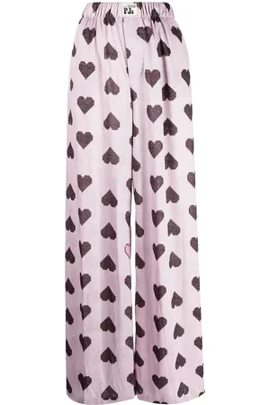Natasha Zinko Heart-print wide-leg trousers