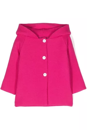 LITTLE BEAR Coats - Virgin wool hooded coat - Pink