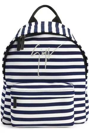 Giuseppe Zanotti Men Rucksacks - Logo stripe-print backpack - White