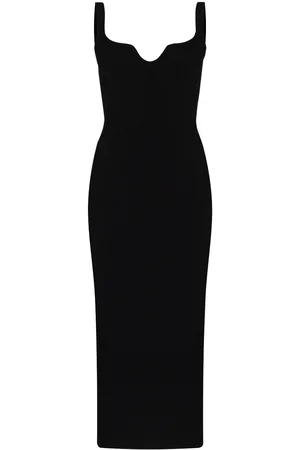 Khaite Nina sweetheart rib-knit midi dress