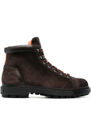 santoni Lace-up suede boots
