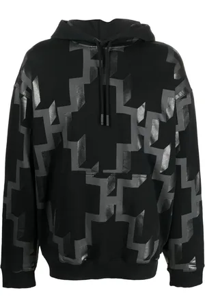MARCELO BURLON Geometric-print cotton hoodie